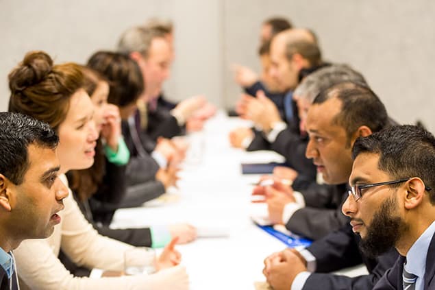 A group of canada newcomers networking