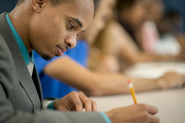 Students taking a test