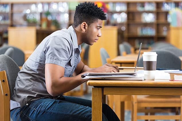 Student studying for the CAEL