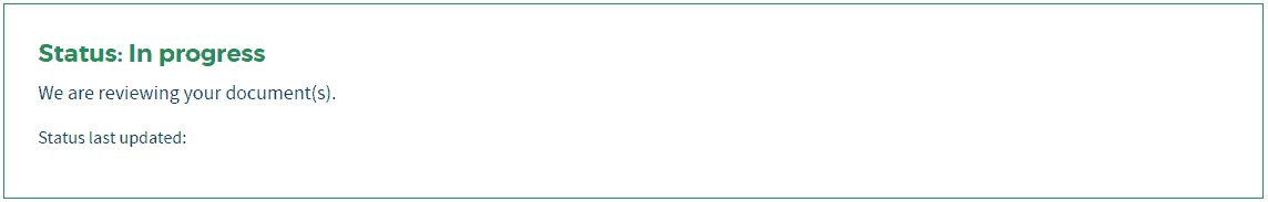 We are reviewing your documents status message